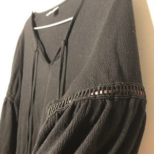 Black peasant blouse